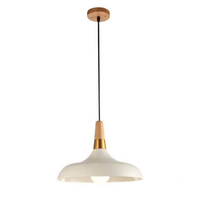 Nordic Macaron Barn Metal Wood 1-light Pendant Light