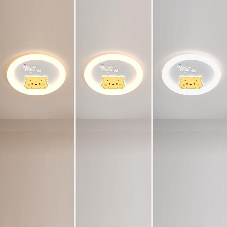 Lumendat Contemporary Creative Cartoon Animal Duck Acrylic LED Flush Mount Ceiling Light For Bedroom Lumendat