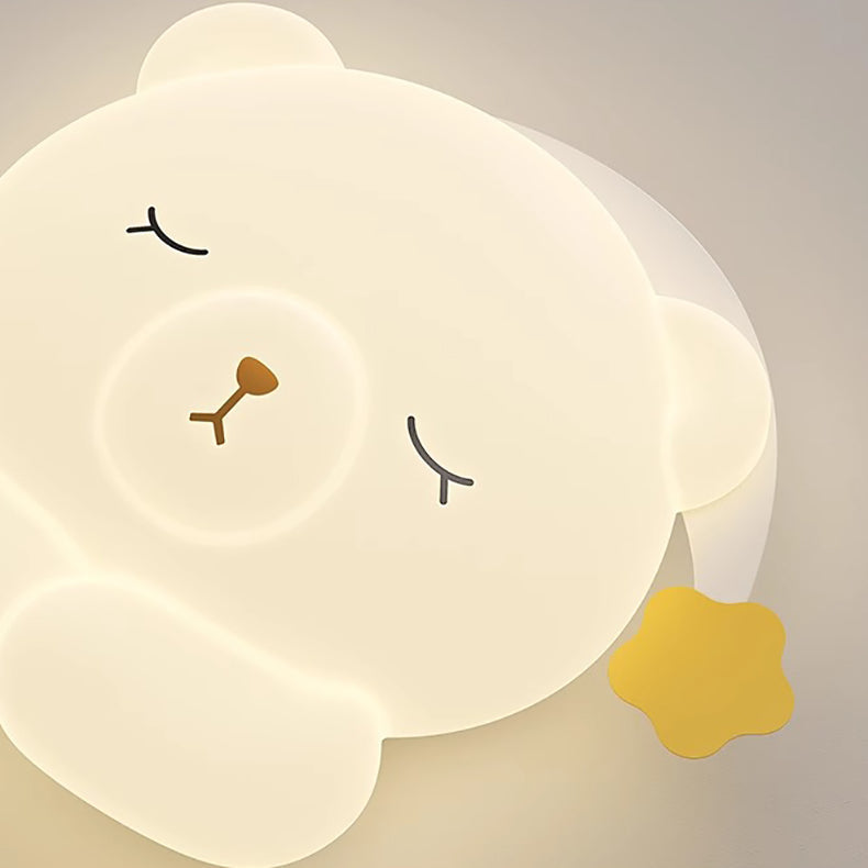 Lumendat Modern Art Deco Kids Iron PE Bear LED Flush Mount Ceiling Light For Bedroom Lumendat