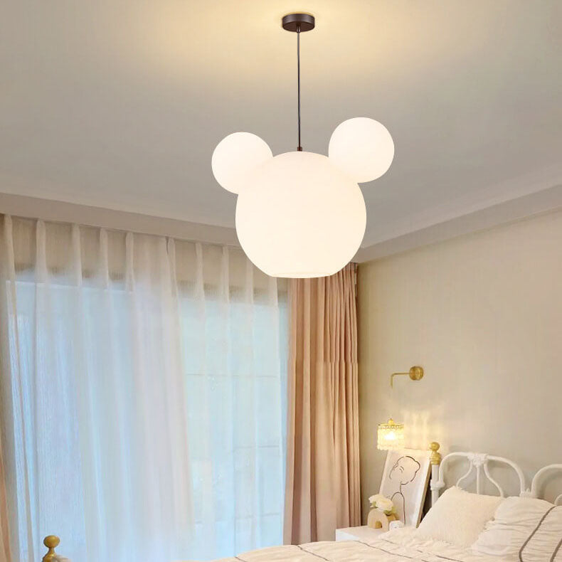 Lumendat Modern Minimalist Milk White PE Mouse 3-Light Kids Chandelier Lumendat