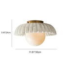 Modern Luxury Imitation Marble Flower-Shaped 1-Light Semi-Flush Mount Ceiling Light Lumendat