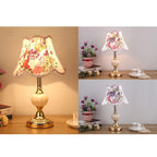 Nordic Vintage Floral Glass Fabric 1-Light Table Lamp Lumendat