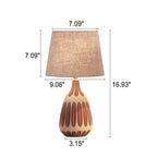 Nordic Vertical Pattern Ceramic Fabric 1-Light Table Lamp Lumendat