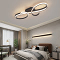Modern Minimalist Curved Line Iron Aluminum Silicone LED Semi-flush Mount Ceiling Light for Living Room