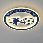 Lumendat Contemporary Creative Kids Round Football Iron Acrylic LED Flush Mount Ceiling Light For Bedroom Lumendat