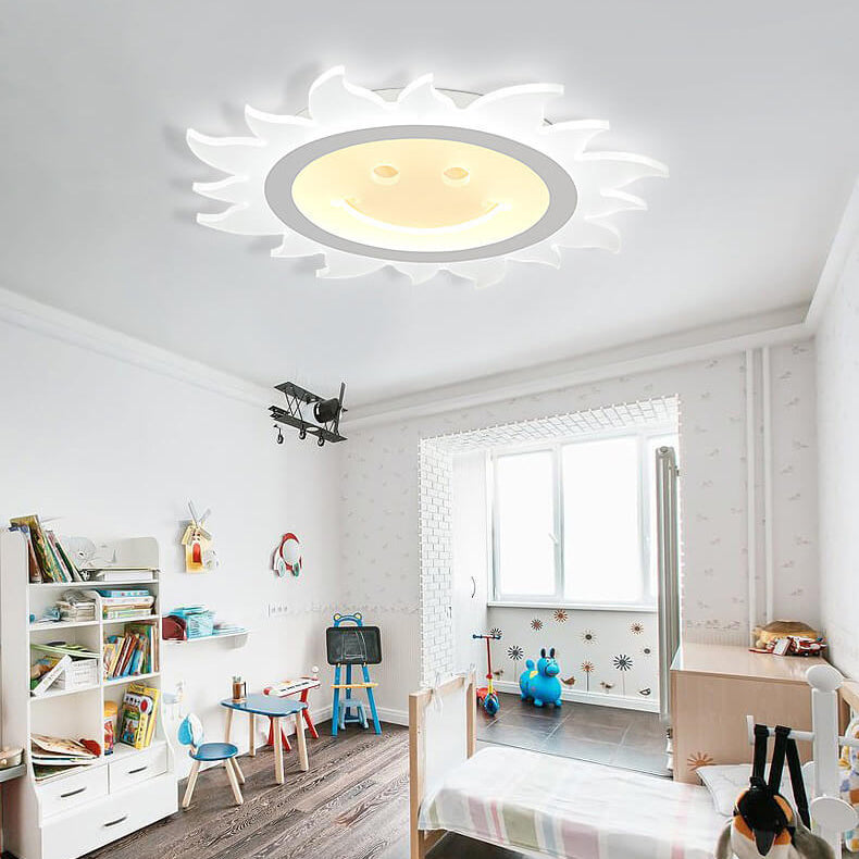 Creative Cartoon Smiley Sun LED Flush Mount Ceiling Light Lumendat