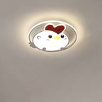 Lumendat Childlike Cartoon Chick Acrylic Round LED Kids Flush Mount Ceiling Light Lumendat