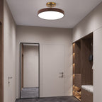 Japanese Wabi-sabi Minimalist Wood Grain Round LED Semi-flush Mount Light BulbSquare