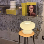 Danish Milk White Mushroom 1-Light Table Lamp Lumendat