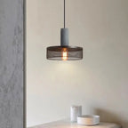 Contemporary Industrial Cylindrical Tapered Cement Iron 1-light Pendant Light for Living Room Lumendat