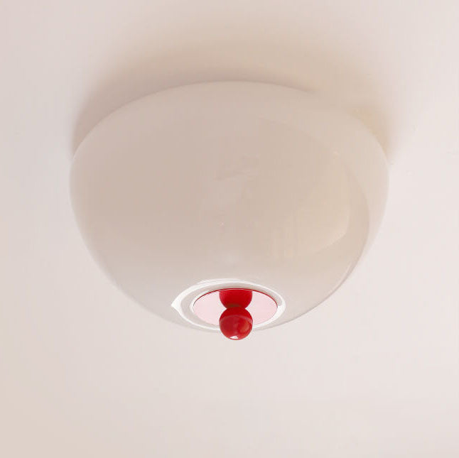 Nordic Minimalist Iron Round Glass Shade 4-light Flush Mount Ceiling Light