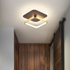 Modern Minimalist Aluminum Circular Square LED Semi-flush Mount Ceiling Light