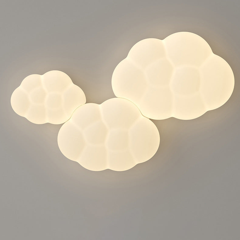 Contemporary Scandinavian Iron PE Cloud Shade LED Flush Mount Ceiling Light For Bedroom Lumendat