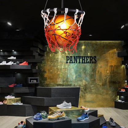 Modern Creative Basketball Iron Glass Mesh Rope 1-light Pendant Light