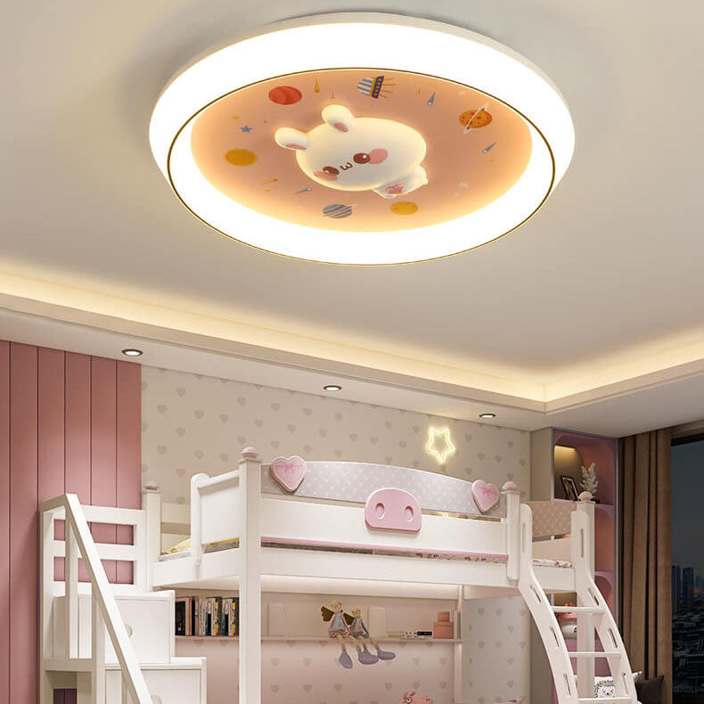 Lumendat Modern Cartoon Rabbit Children's Iron LED Flush Mount Ceiling Light Lumendat