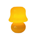 French Cream Handmade Glass Mushroom 1-Light Table Lamp Lumendat