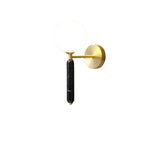 Nordic Ball Shade Marble Straight Arm 1-Light Wall Sconce Lamp Lumendat