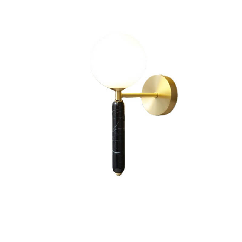 Nordic Ball Shade Marble Straight Arm 1-Light Wall Sconce Lamp Lumendat