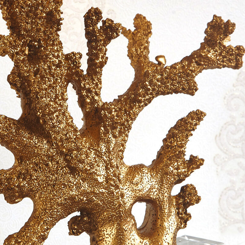 Modern Art Deco Linen Resin Crystal Coral Base 1-Light Table Lamp For Bedroom Lumendat