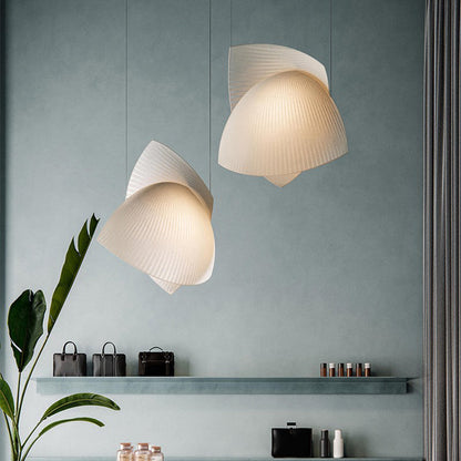 Contemporary Scandinavian Irregular Sail Fabric 3-light Pendant Light for Living Room