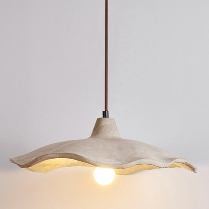 Japanese Vintage Cement Flower Lampshade Island Light Chandelier – 1/2/3 Light