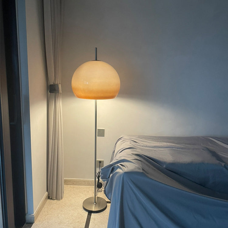 Contemporary Retro Mushroom Hardware Glass 2-Light Standing Floor Lamp For Living Room Lumendat