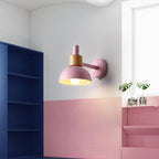 Modern Classic Macaron Solid Color Wood Iron 1-Light Wall Sconce Lamp Lumendat