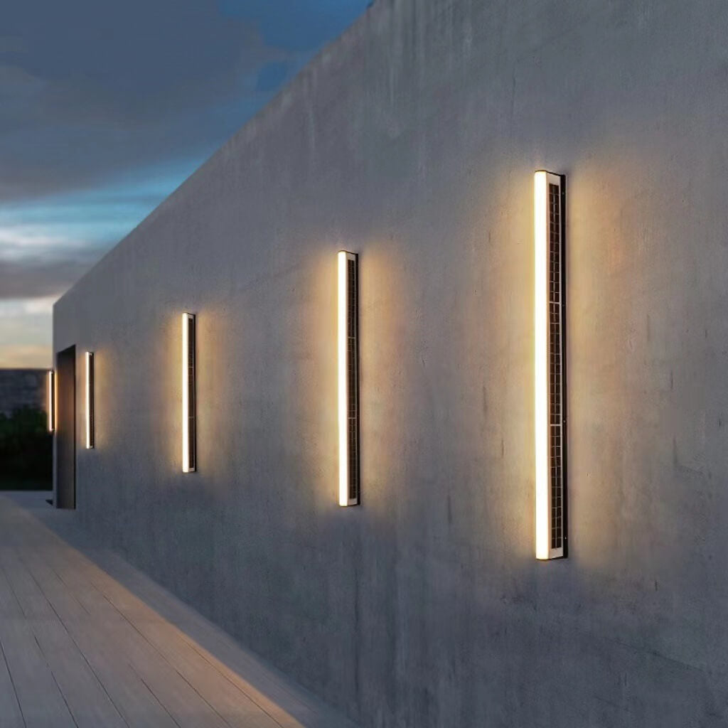 Modern Long Acrylic Solar LED Waterproof Outdoor Garden Wall Light Lumendat