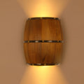 Industrial Vintage Half Barrel Wood LED Wall Sconce Lamp