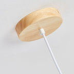 Modern Minimalist Rubberwood Cylinder Spotlight LED Pendant Light for Bedroom BulbSquare