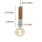 Nordic Minimalist Solid Wood Cylinder Top 1-light Pendant Light