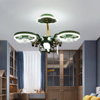 Lumendat Modern Children's Helicopter Hardware Acrylic LED Semi-Flush Mount Ceiling Fan Light Lumendat