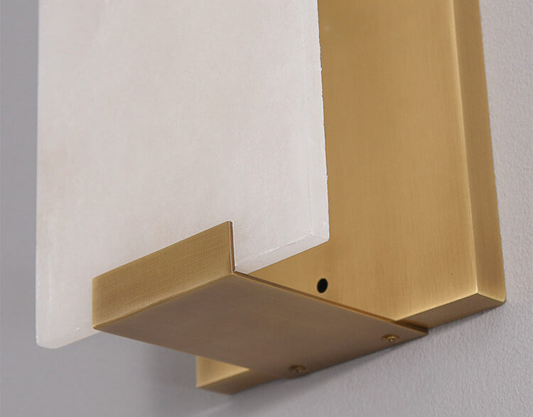 Nordic Light Luxury Copper Marble Strip Design 3-Light Wall Sconce Lamp