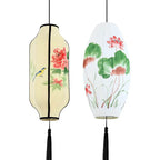 Oriental Antique Handmade Oval Lantern Fabric 1-light Pendant Light Lumendat