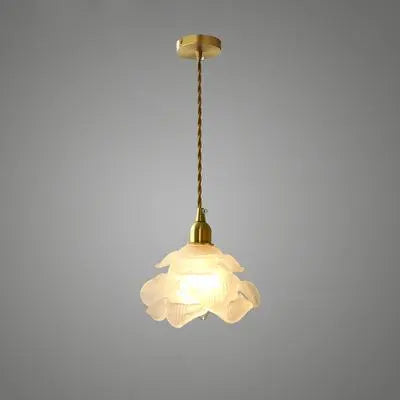 French Vintage Petal Glass 1-light LED Pendant Light Lumendat