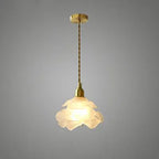 French Vintage Petal Glass 1-light LED Pendant Light Lumendat