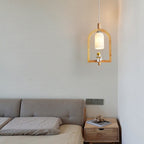 Lumendat Japanese Creative Wood Frame Resin Astronaut 1-Light Pendant Light Lumendat