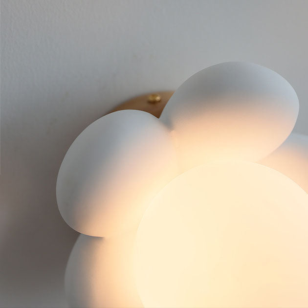 Modern Creative Flowers Shape Glass Ceramic 1-Light Kids Wall Sconce Lamp Lumendat