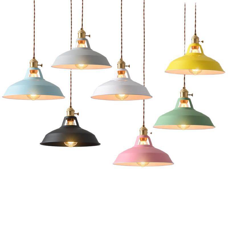 Modern Minimalist Macaroon Iron 1-light Pendant Light BulbSquare