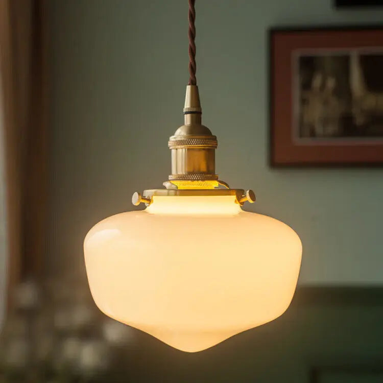 Nordic Vintage Lantern Brass Glass 1-light Pendant Light Lumendat
