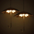 Retro Industrial 5-light Umbrella Chandelier – Copper & Silver Iron Shade Lumendat