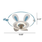 Lumendat Cartoon Creative Bunny Carrot LED Flush Mount Ceiling Fan Light Lumendat