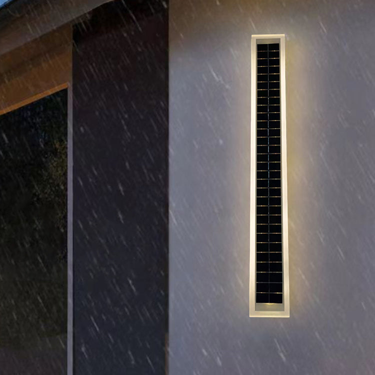 Minimalist Outdoor Solar Rectangular Strip Waterproof Patio LED Wall Sconce Lamp Lumendat