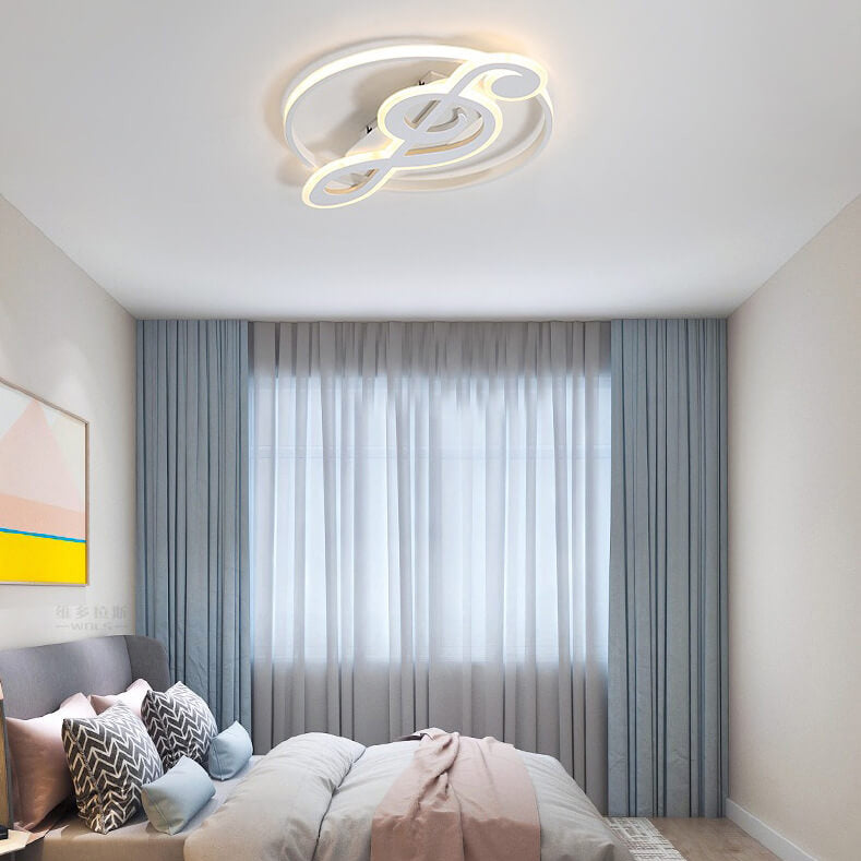Nordic Creative Music Notes Design LED Flush Mount Ceiling Light BulbSquare