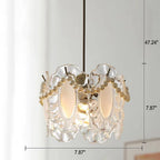 French Light Luxury Hardware Glass 1-Light Pendant Light