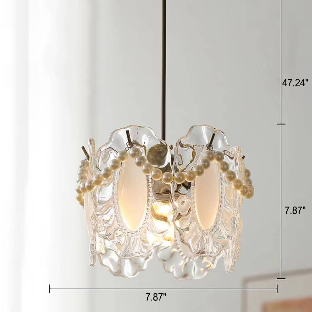 French Light Luxury Hardware Glass 1-Light Pendant Light