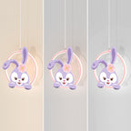 Lumendat Contemporary Creative Kids Iron Aluminum Acrylic Circle StellaLou Rabbit LED Pendant Light For Bedroom Lumendat