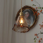 Modern Eclectic Amber Brass Glass Geometric Jar 1-light Pendant Light for Living Room BulbSquare