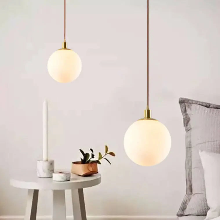 Nordic Minimalist White Orb 1-light Pendant Light Lumendat