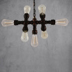 Industrial Iron Water Pipe Design 7-light Chandelier Lumendat